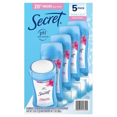 Invisible Solid Antiperspirant and Deodorant, Powder Fresh, 2.6 Oz., 5 Pk.