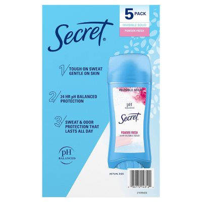 Invisible Solid Antiperspirant and Deodorant, Powder Fresh, 2.6 Oz., 5 Pk.