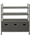 4-Tier Stackable Metal Storage Rack with Fabric Bins