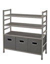 4-Tier Stackable Metal Storage Rack with Fabric Bins