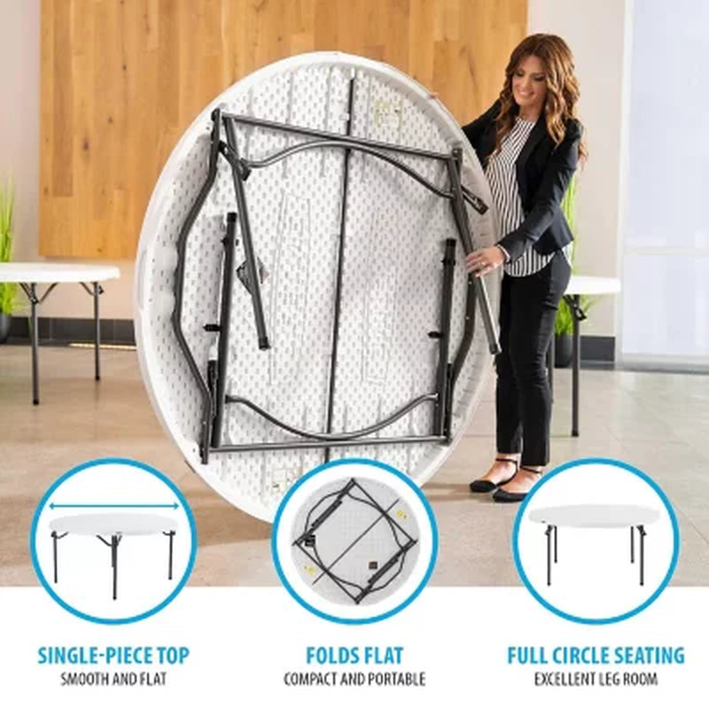 Lifetime 60" round Commercial Grade Nesting Folding Table, Choose Color