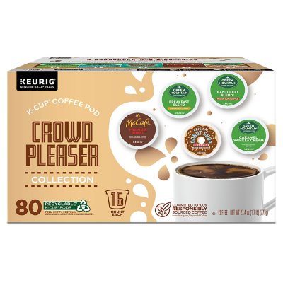 Keurig Crowd Pleaser Variety Pack, Single Serve Pods, 80 Ct.