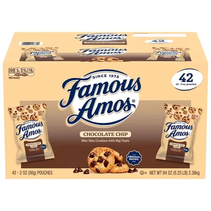 Famous Amos Chocolate Chip Cookies, 2 Oz., 42 Pk.