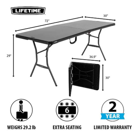 Lifetime 6-Foot Fold-In-Half Table