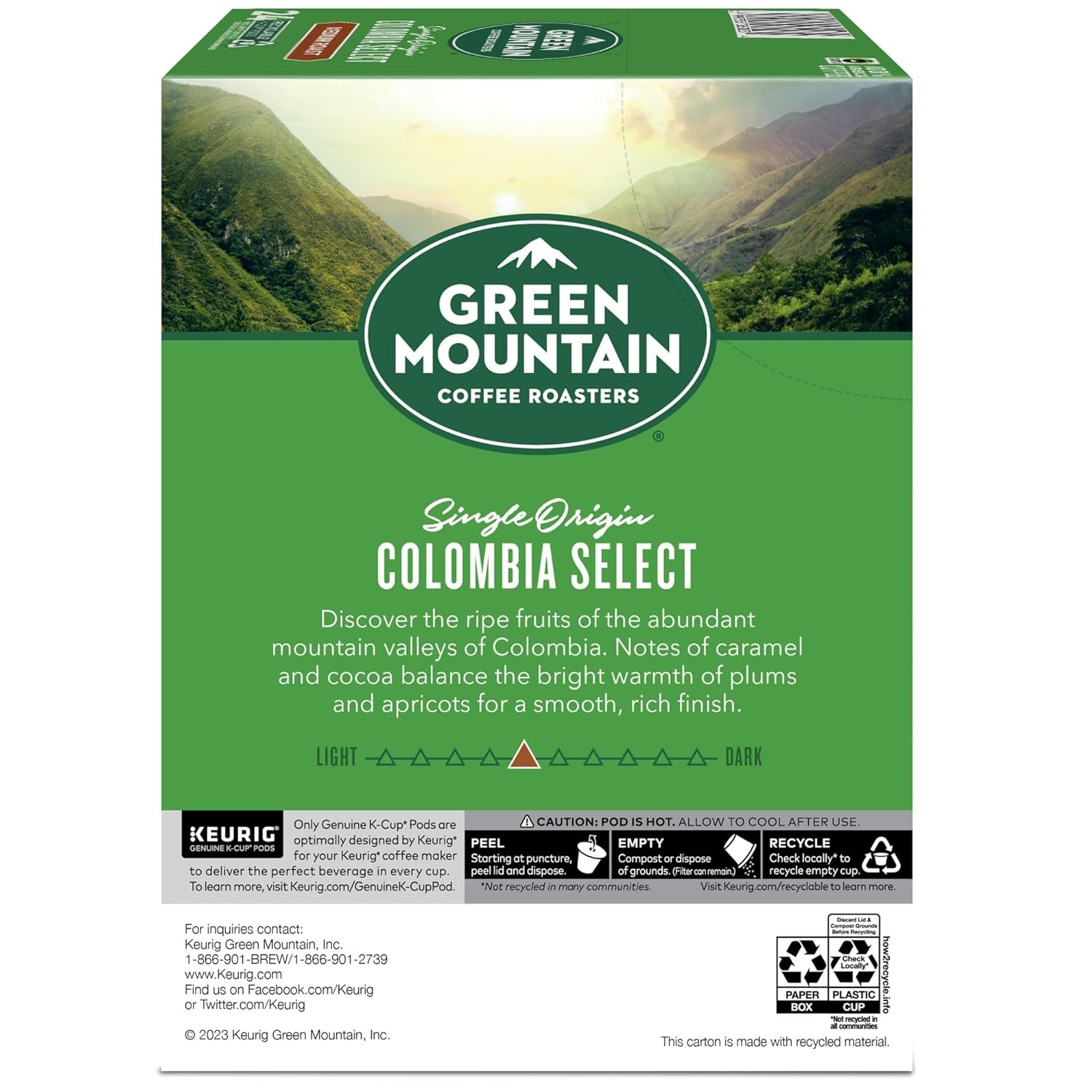 Colombia Select Coffee, Keurig Single-Serve K-Cup Pods, Medium Roast Coffee, 96 Count (4 Packs of 24)