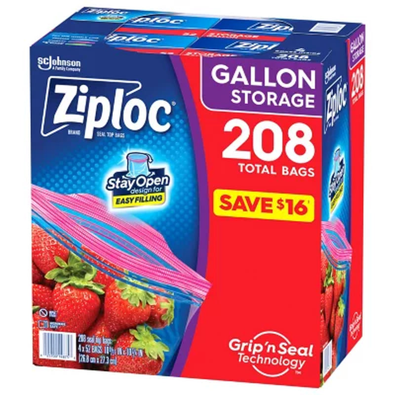 Ziploc Gallon Storage Bags, 208 Ct.