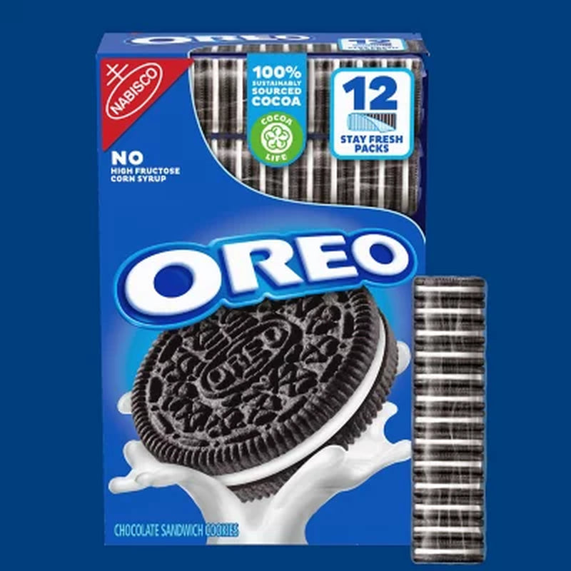 OREO Chocolate Sandwich Cookies, 5.23 Oz., 12 Pk.