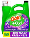 Gain + Oxi Liquid Laundry Detergent, Moonlight Breeze, 159 Loads, 170 Fl. Oz.