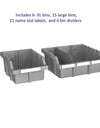 Seville Classics Extra Wide 7-Tier NSF 21-Bin Rack, 48" W X 14" D X 56" H