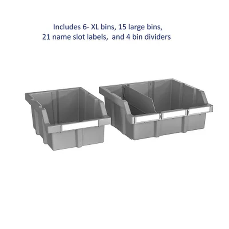 Seville Classics Extra Wide 7-Tier NSF 21-Bin Rack, 48" W X 14" D X 56" H