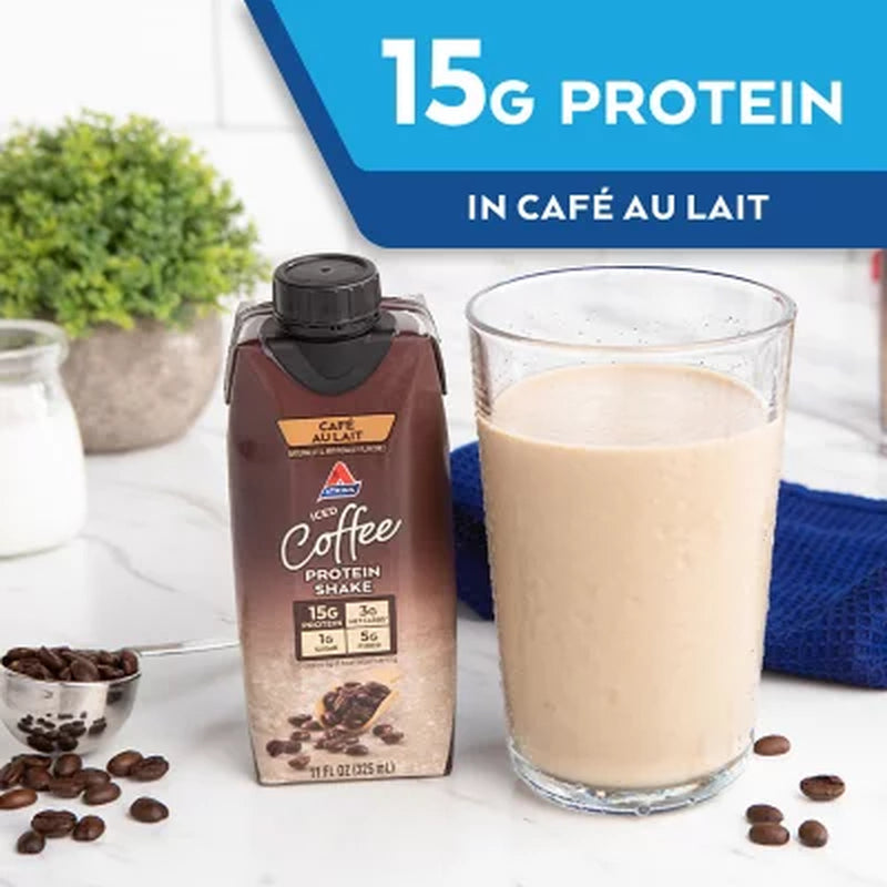 Atkins 15G Iced Coffee Protein Shake, Café Au Lait 11 Fl. Oz., 15 Pk.