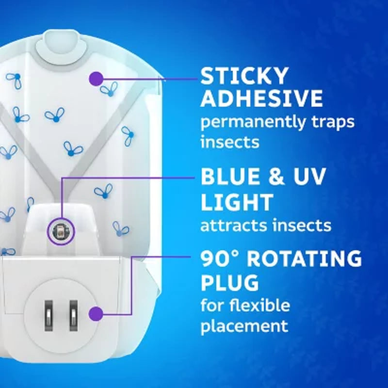 Zevo Flying Insect Trap, Fly Trap 2 Devices + 6 Refills Cartridges