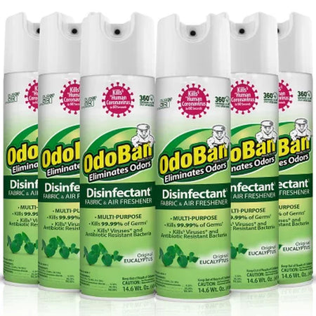 Odoban Disinfectant Spray, 14.6 Oz./Can, 6 Pk., Choose Scent