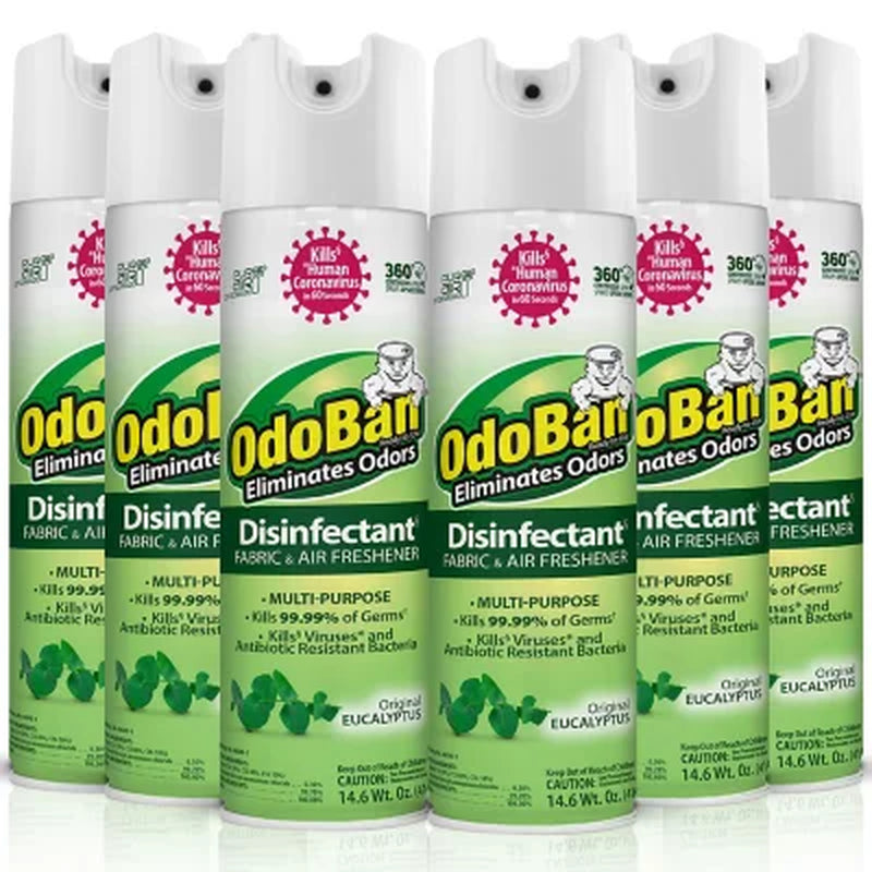 Odoban Disinfectant Spray, 14.6 Oz./Can, 6 Pk., Choose Scent
