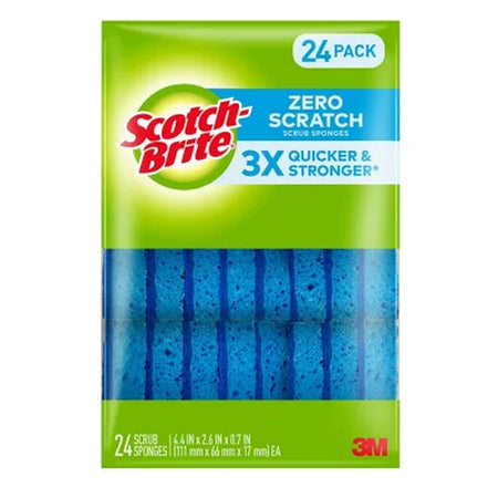 Scotch-Brite Zero Scratch Scrub Sponges, Individually Wrapped 24 Ct.