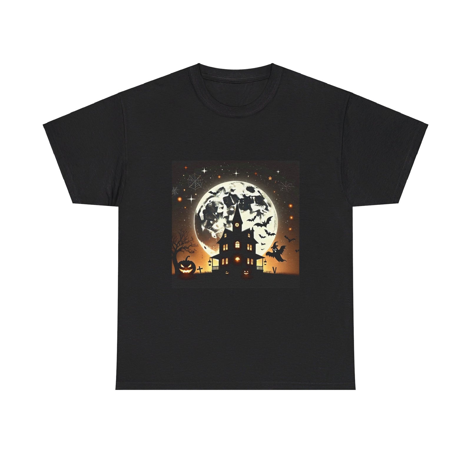 Spooky Night Sky: Halloween Icons Edition Unisex Heavy Cotton Tee