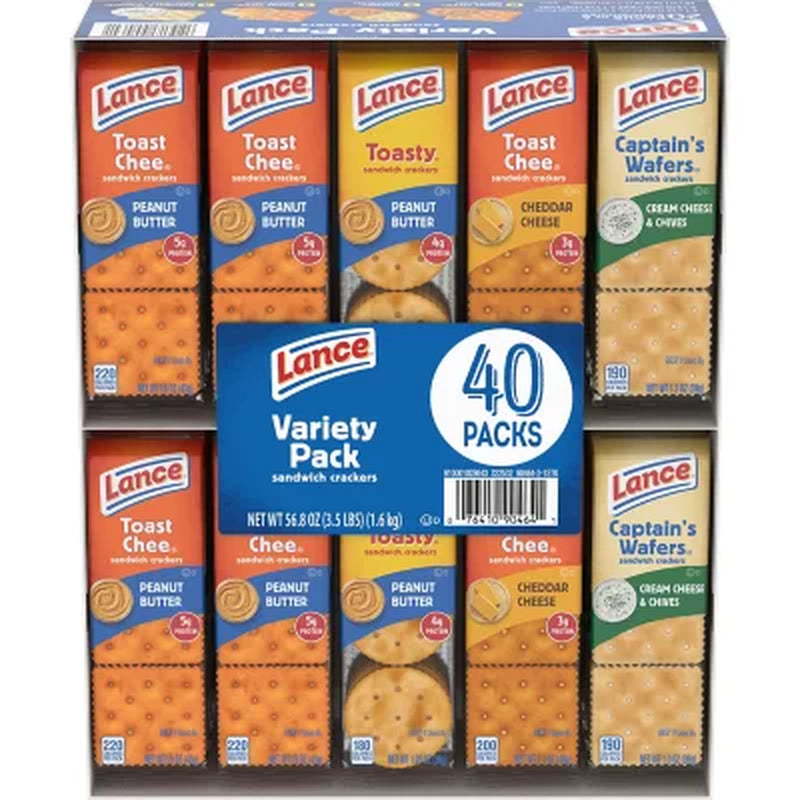 Lance Variety Pack Sandwich Crackers, 40 Pk.