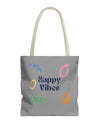 Happy Vibe Tote Bag (AOP) for any occasion