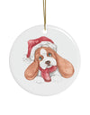 Santa's Little Helper: A Festive Puppy Delight Ceramic Ornaments (1pcs, 5pcs, 10pcs, 20pcs)