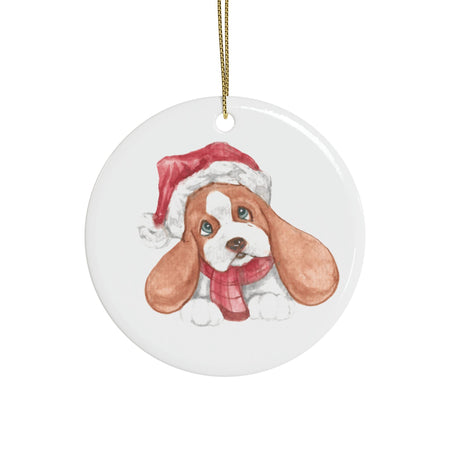 Santa's Little Helper: A Festive Puppy Delight Ceramic Ornaments (1pcs, 5pcs, 10pcs, 20pcs)