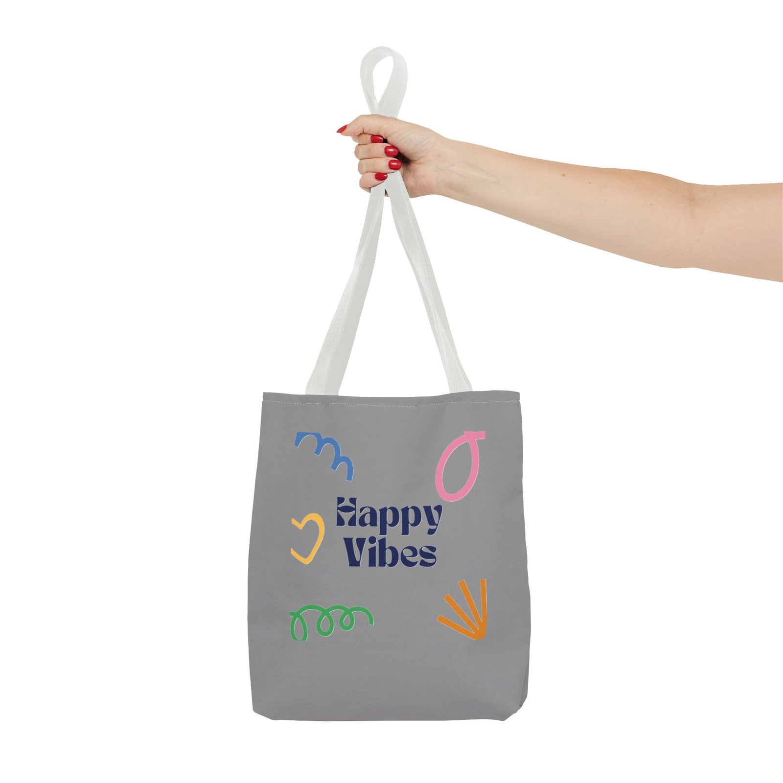 Happy Vibe Tote Bag (AOP) for any occasion