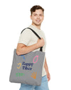 Happy Vibe Tote Bag (AOP) for any occasion