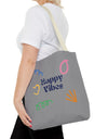 Happy Vibe Tote Bag (AOP) for any occasion