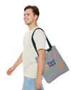 Happy Vibe Tote Bag (AOP) for any occasion