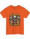 Spooky Skull and Pumpkin Halloween Design Unisex Heavy Cotton Tee