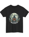 Haunting Halloween Ghost with Pumpkin Unisex Heavy Cotton Tee