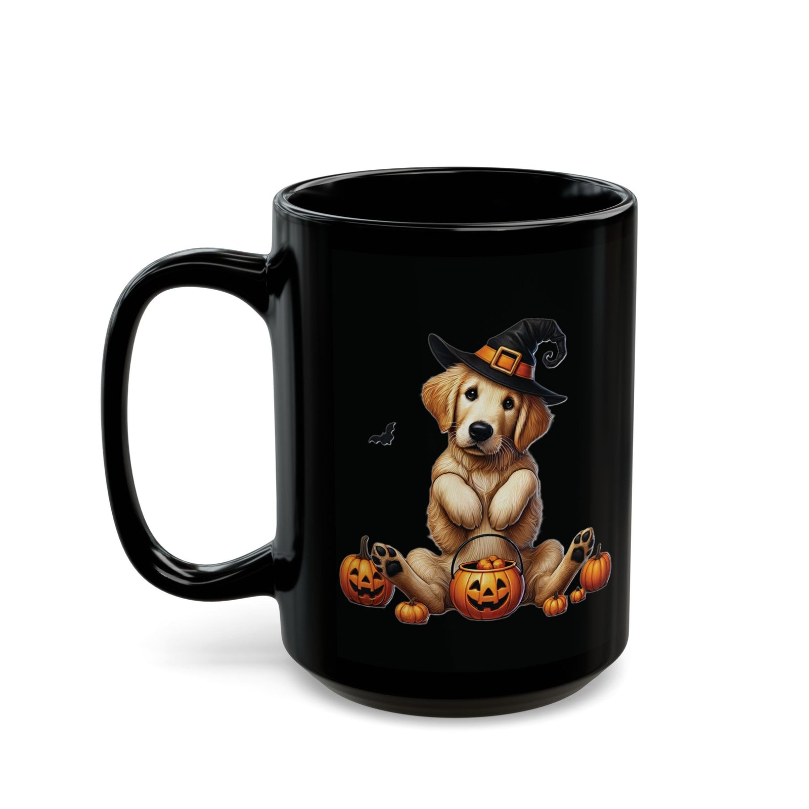 Adorable Witch Golden Retriever Halloween Mug – 11oz & 15oz Sizes Available!