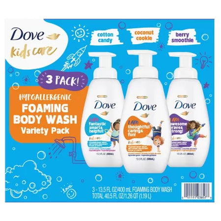 Dove Kids Care Foaming Body Wash, Variety Pack, 13.5 Fl. Oz., 3 Pk.