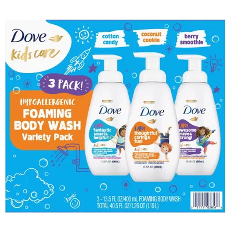 Dove Kids Care Foaming Body Wash, Variety Pack, 13.5 Fl. Oz., 3 Pk.