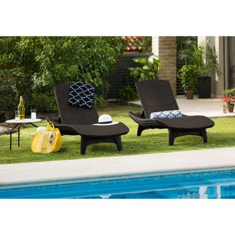 Keter 2-Pack All-Weather Grenada Chaise Loungers, Assorted Colors