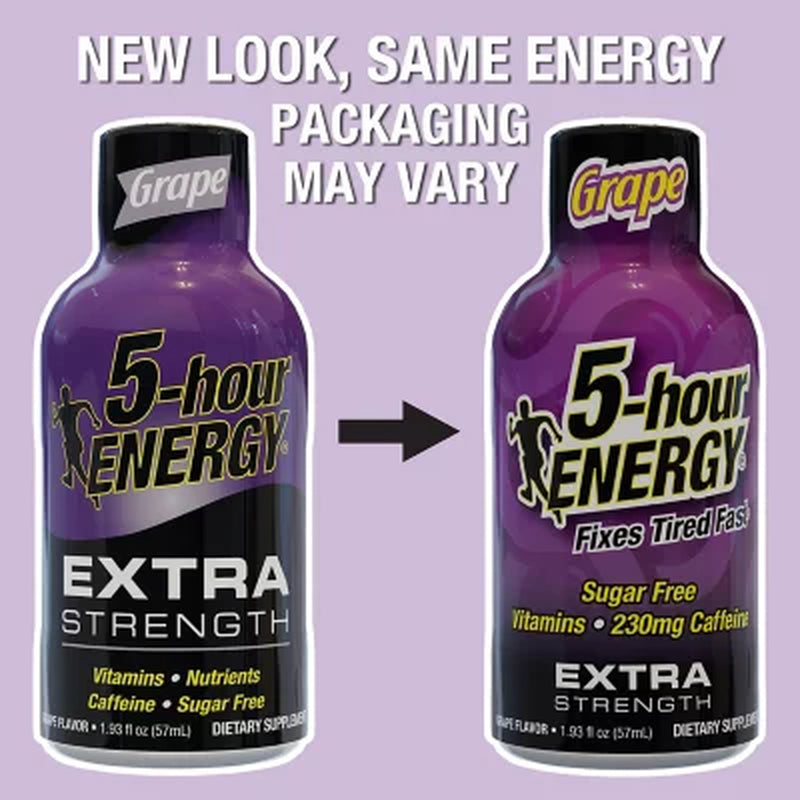 5-Hour ENERGY Shot, Extra Strength, Grape 1.93 Oz., 24 Pk.