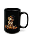 Adorable Witch Golden Retriever Halloween Mug – 11oz & 15oz Sizes Available!