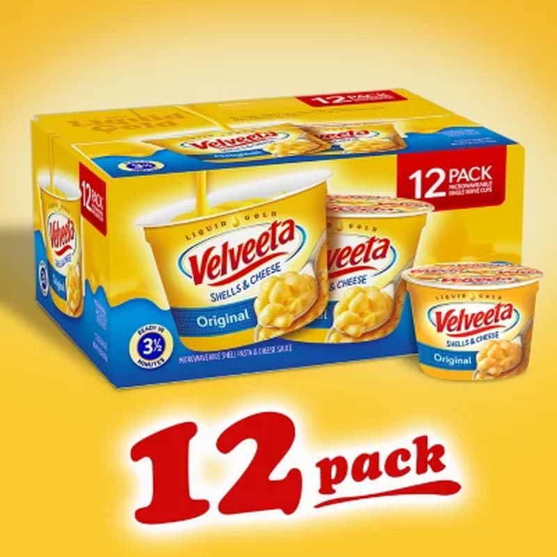 Velveeta Shells and Cheese Original Microwavable Sauce Cups, 12 Ct.