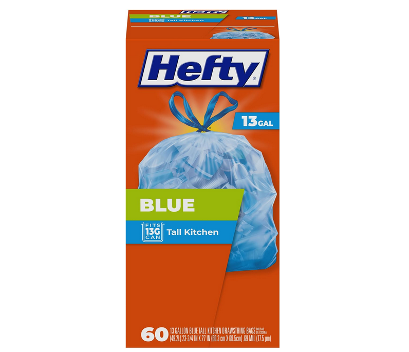 HEFTY Trash Bags, 13 Gallon, 60 Count (CHOOSE COLOR)