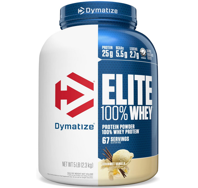 Dymatize Elite 100% Whey Protein Powder, 25G Protein, 5 Pound, 67 Servings (CHOOSE FLAVOR)