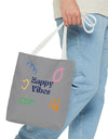 Happy Vibe Tote Bag (AOP) for any occasion