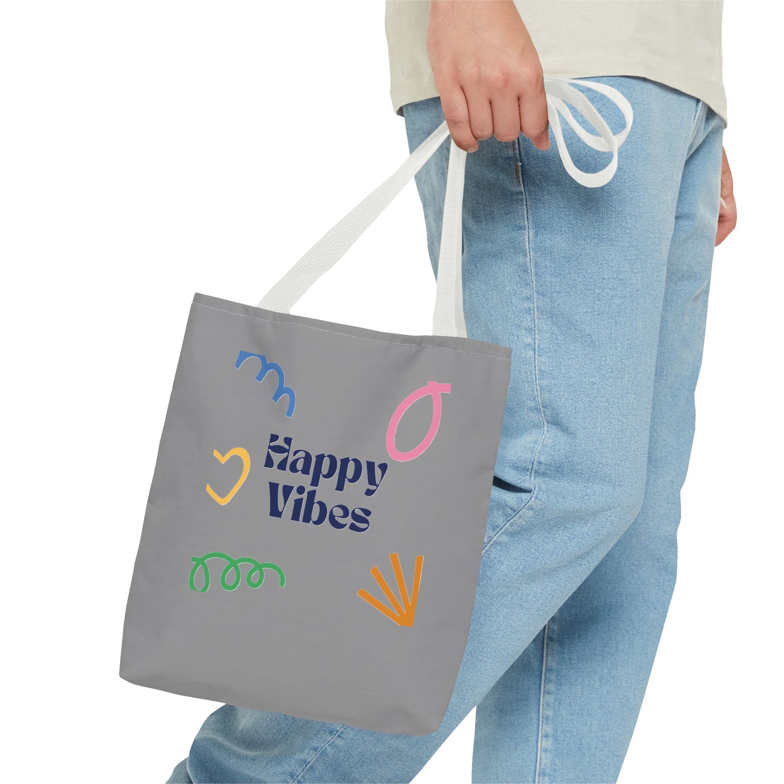 Happy Vibe Tote Bag (AOP) for any occasion
