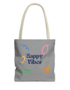 Happy Vibe Tote Bag (AOP) for any occasion