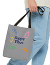 Happy Vibe Tote Bag (AOP) for any occasion
