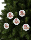 Santa's Little Helper: A Festive Puppy Delight Ceramic Ornaments (1pcs, 5pcs, 10pcs, 20pcs)