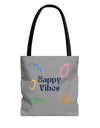 Happy Vibe Tote Bag (AOP) for any occasion
