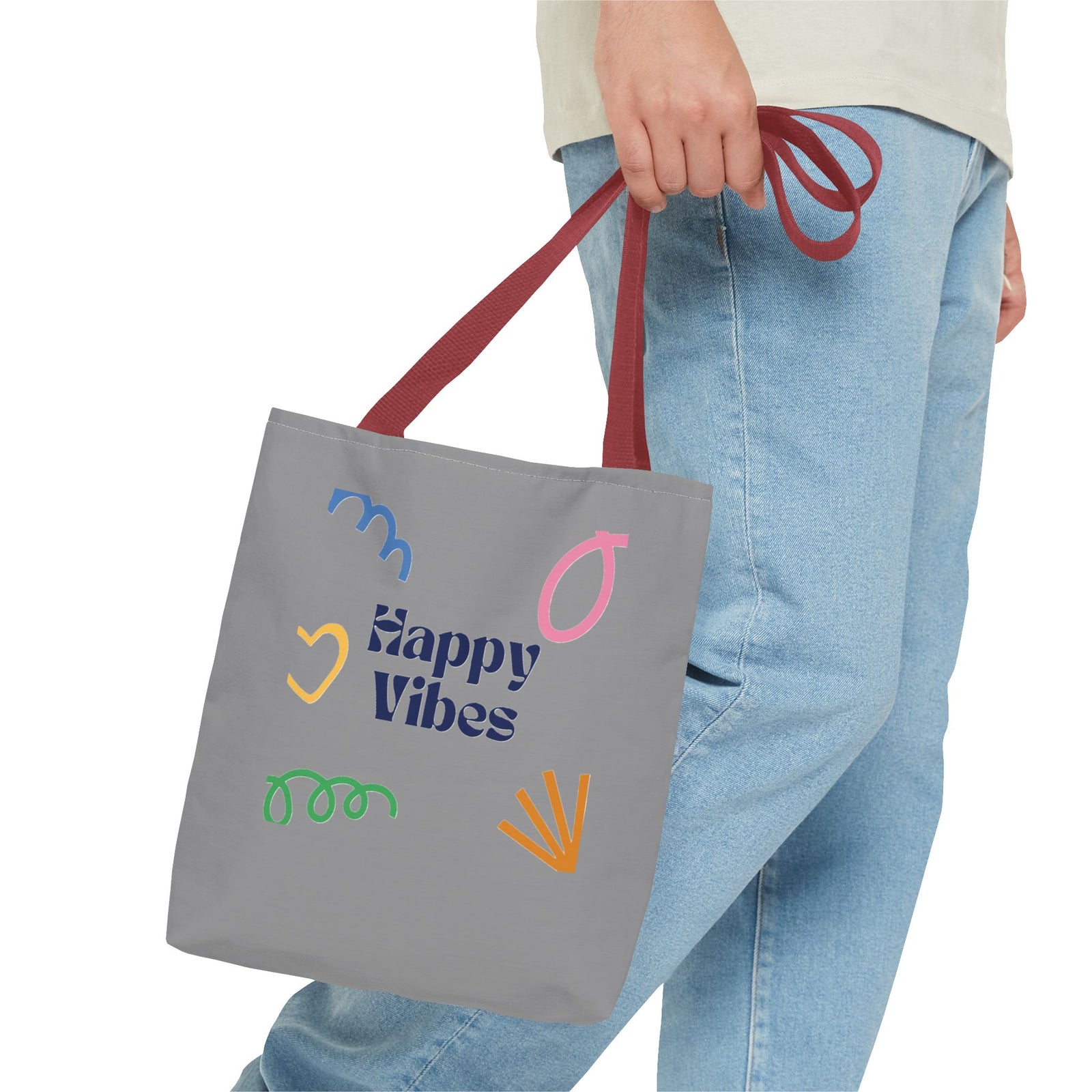 Happy Vibe Tote Bag (AOP) for any occasion