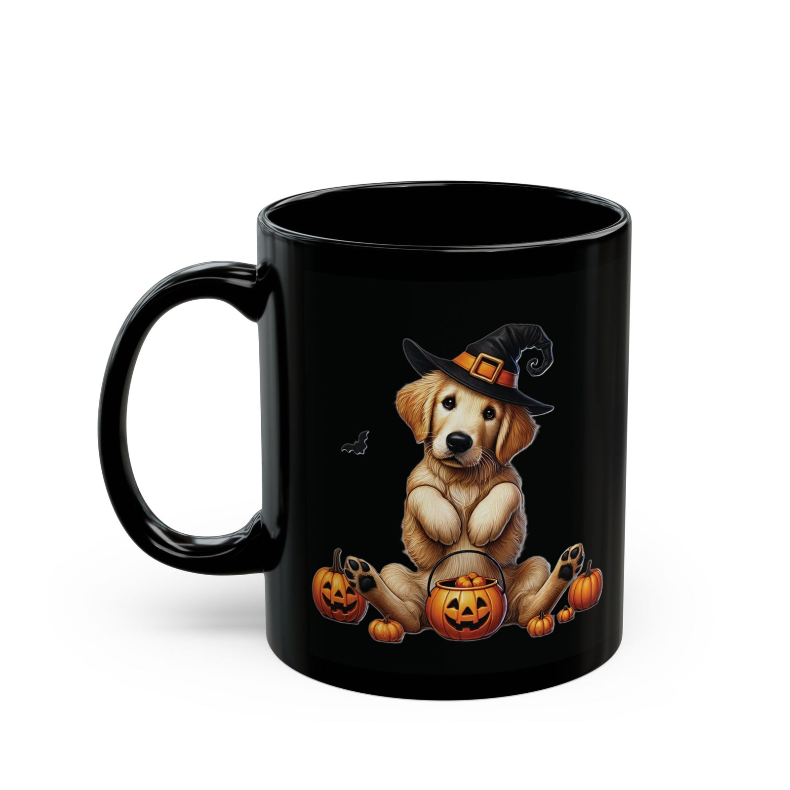 Adorable Witch Golden Retriever Halloween Mug – 11oz & 15oz Sizes Available!