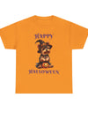 Yorkie Witch Trick-or-Treat Delight Unisex Heavy Cotton Tee – Halloween Dog Lovers Shirt