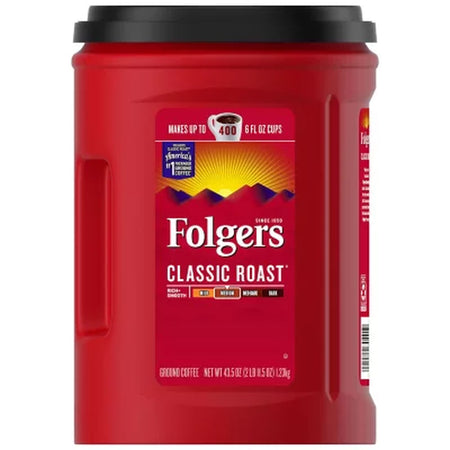 Folgers Classic Medium Roast Ground Coffee, 43.5 Oz.