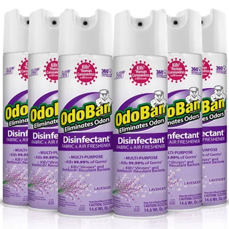 Odoban Disinfectant Spray, 14.6 Oz./Can, 6 Pk., Choose Scent
